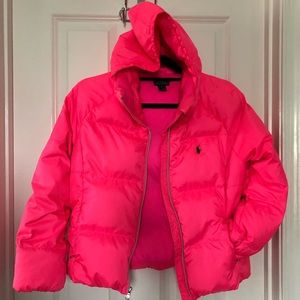 Girls Polo Ralph Lauren Puffer Jacket XL 16 Pink